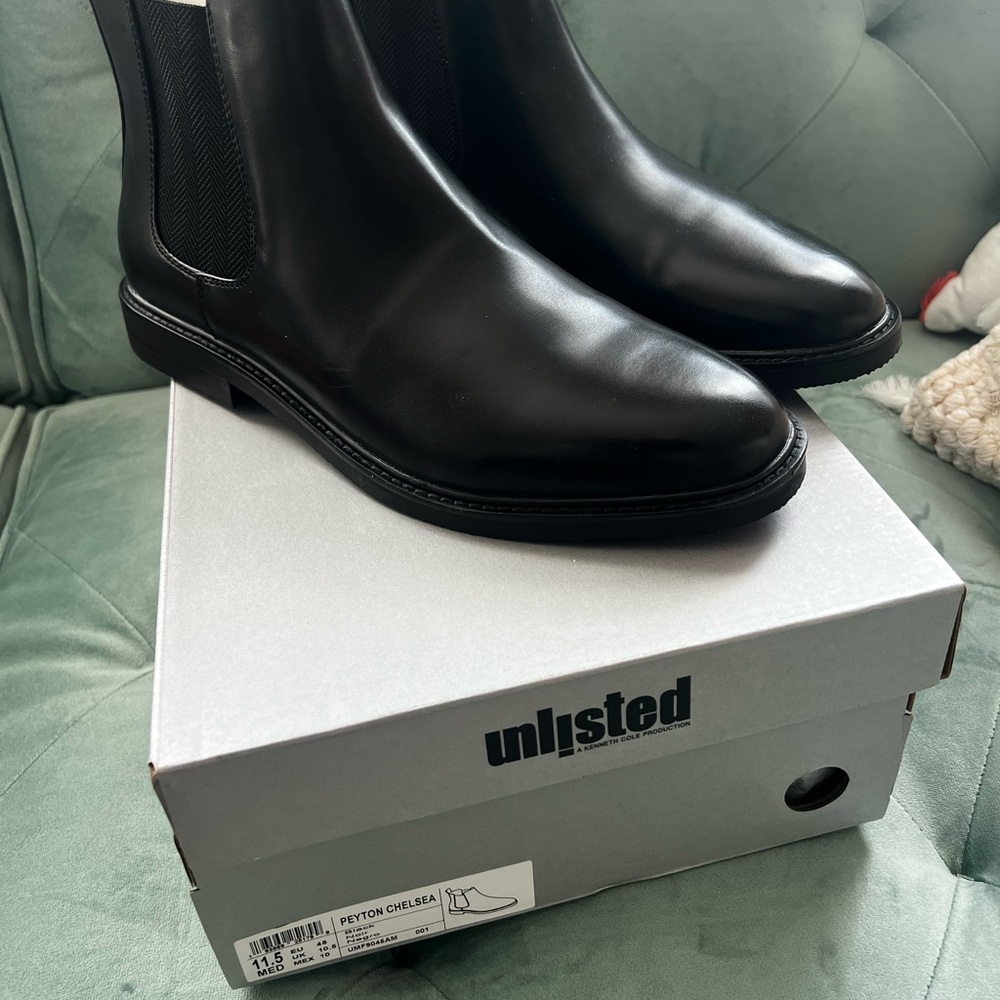 Unlisted by Kenneth Cole Black Chelsea Boots Size 11.5 - Never Worn